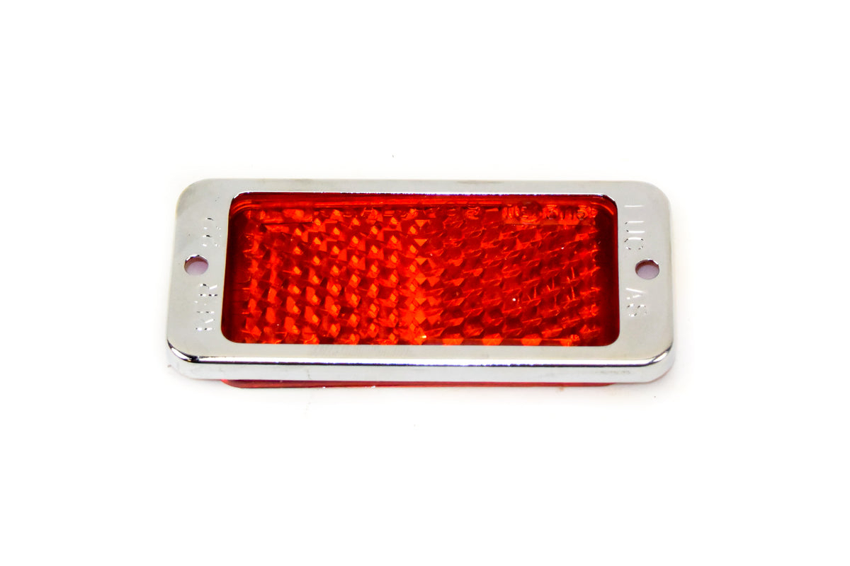 thumbnail image 2 of Genuine Lucas RER25 Red Reflector With Chrome Rim – For Classic Cars & Motorcycles 2 of 6