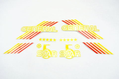 General 5 Star Decal Set - Orange